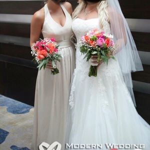 Vera wang champagne bridesmaid dress